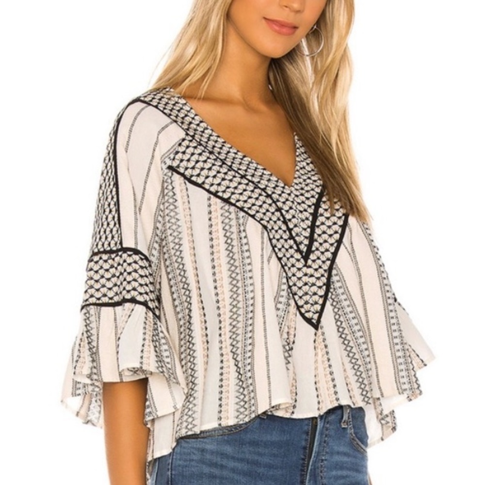 Free People Runnin On Dream 100% COTTON Boho Y2K Whimsygoth Hi Lo Crop Top MEDIU